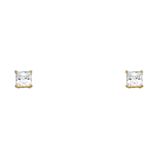 Solitaire Stud Earrings - 14K GOLD - ST114