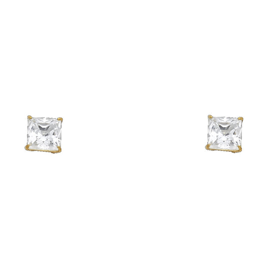 Solitaire Stud Earrings - 14K GOLD - ST115