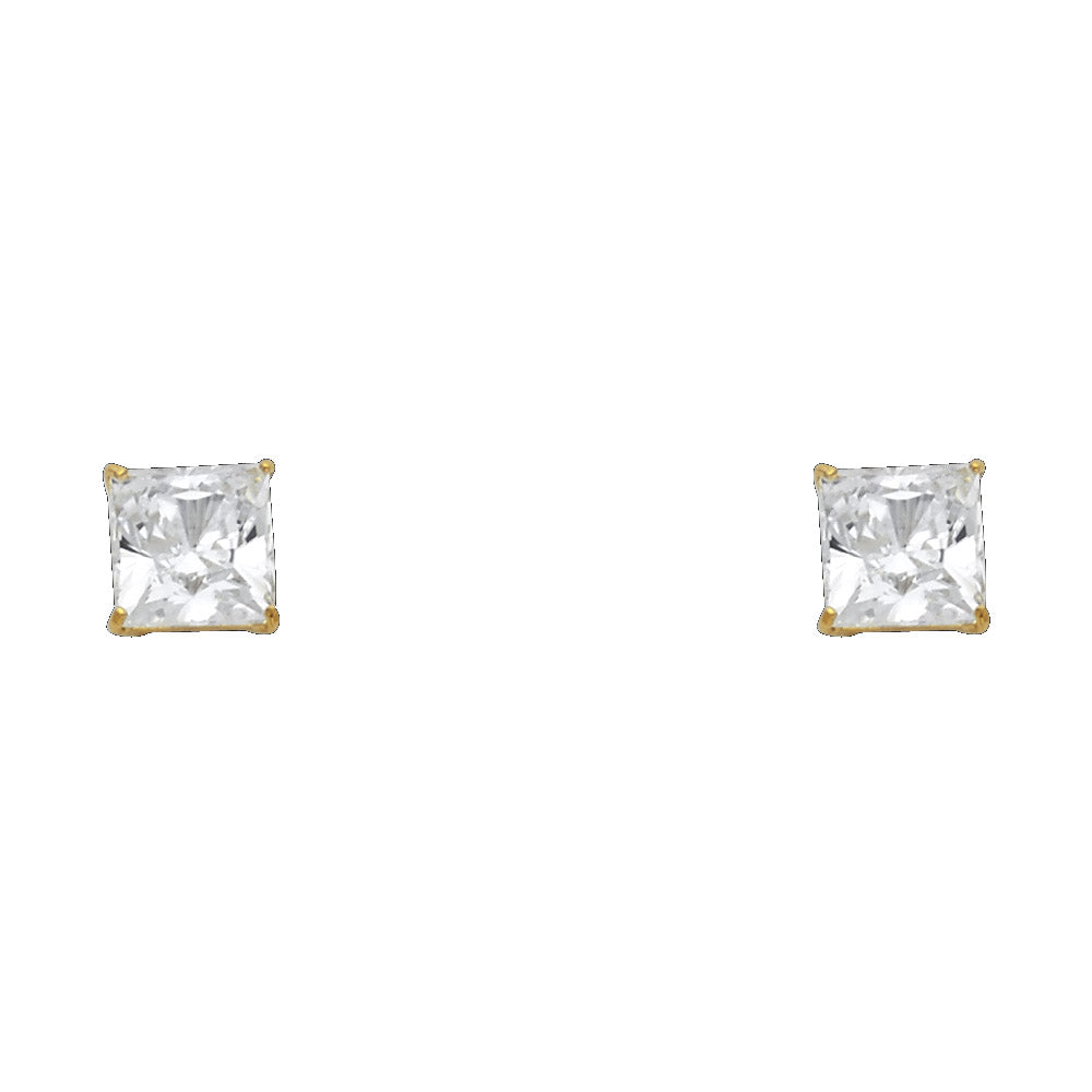 Solitaire Stud Earrings - 14K GOLD - ST116