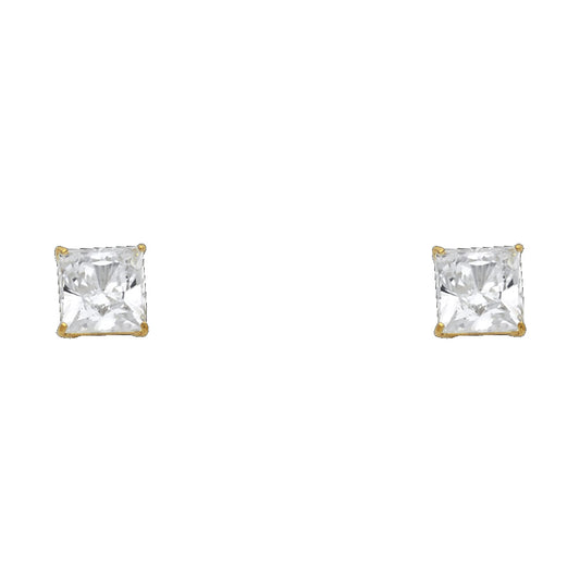 Solitaire Stud Earrings - 14K GOLD - ST116