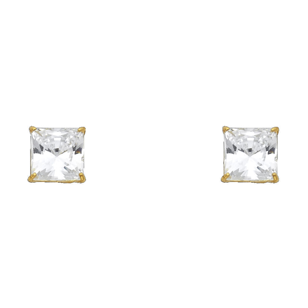 Solitaire Stud Earrings - 14K GOLD - ST117