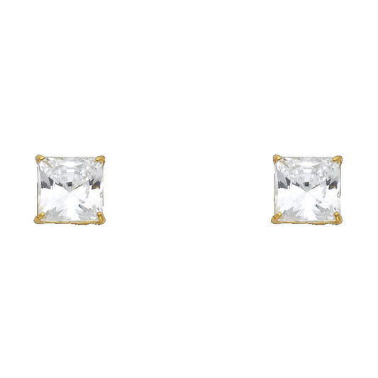 Solitaire Stud Earrings - 14K GOLD - ST117