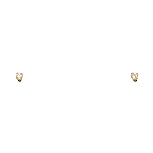 Solitaire Stud Earrings - 14K GOLD - ST123