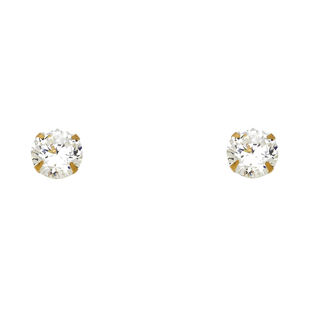 Solitaire Stud Earrings - 14K GOLD - ST128