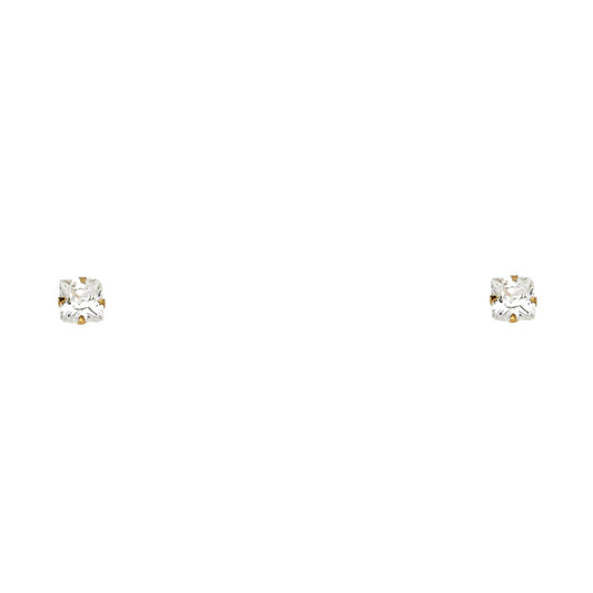 Solitaire Stud Earrings - 14K GOLD - ST129