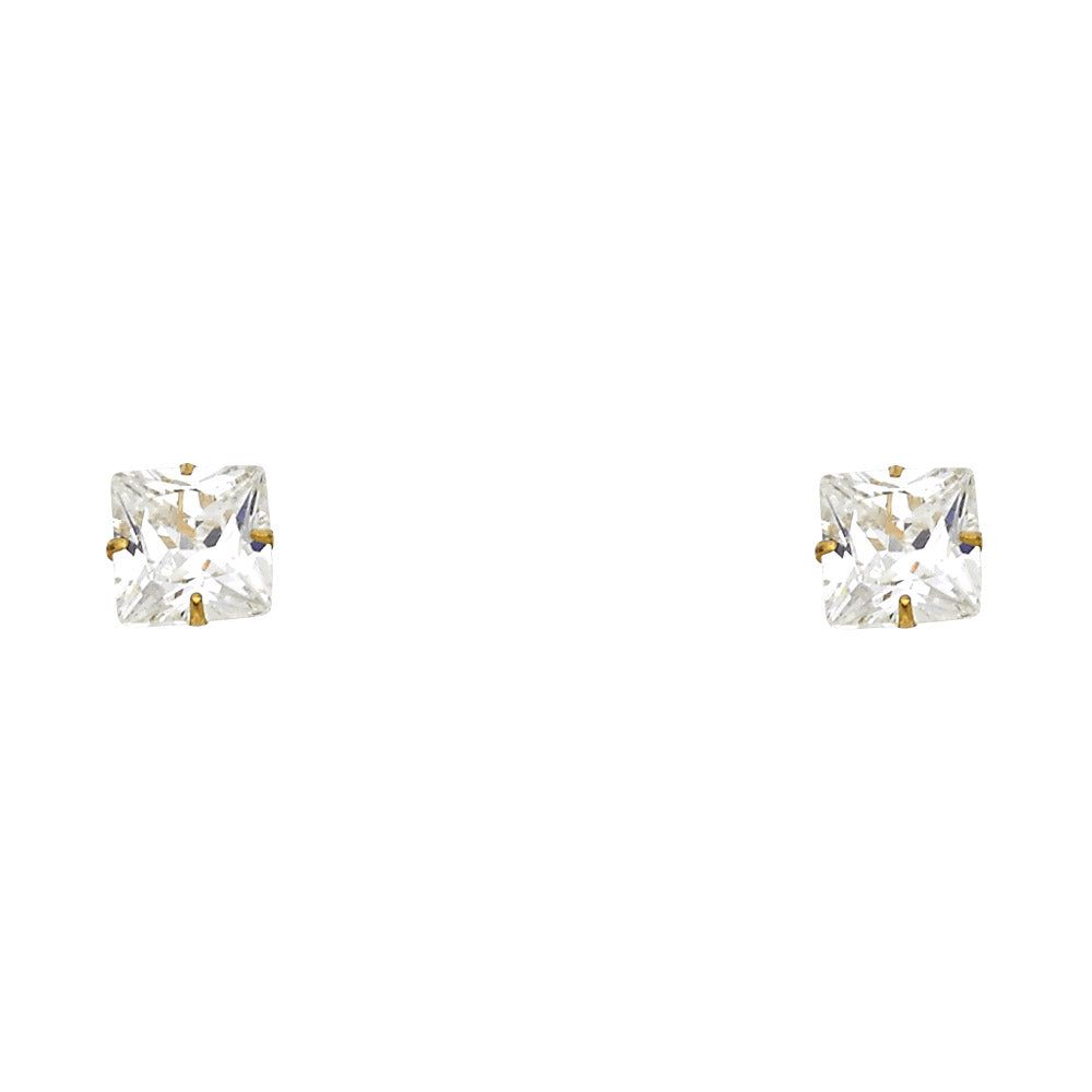 Solitaire Stud Earrings - 14K GOLD - ST132