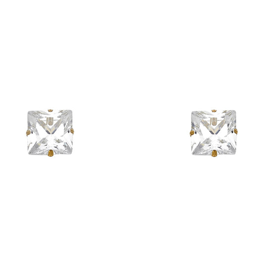 Solitaire Stud Earrings - 14K GOLD - ST133