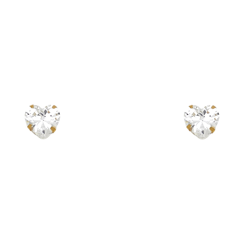 Solitaire Stud Earrings - 14K GOLD - ST136