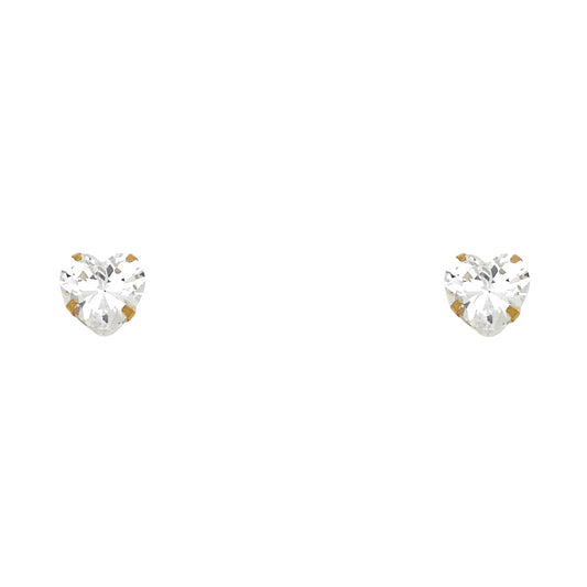 Solitaire Stud Earrings - 14K GOLD - ST136