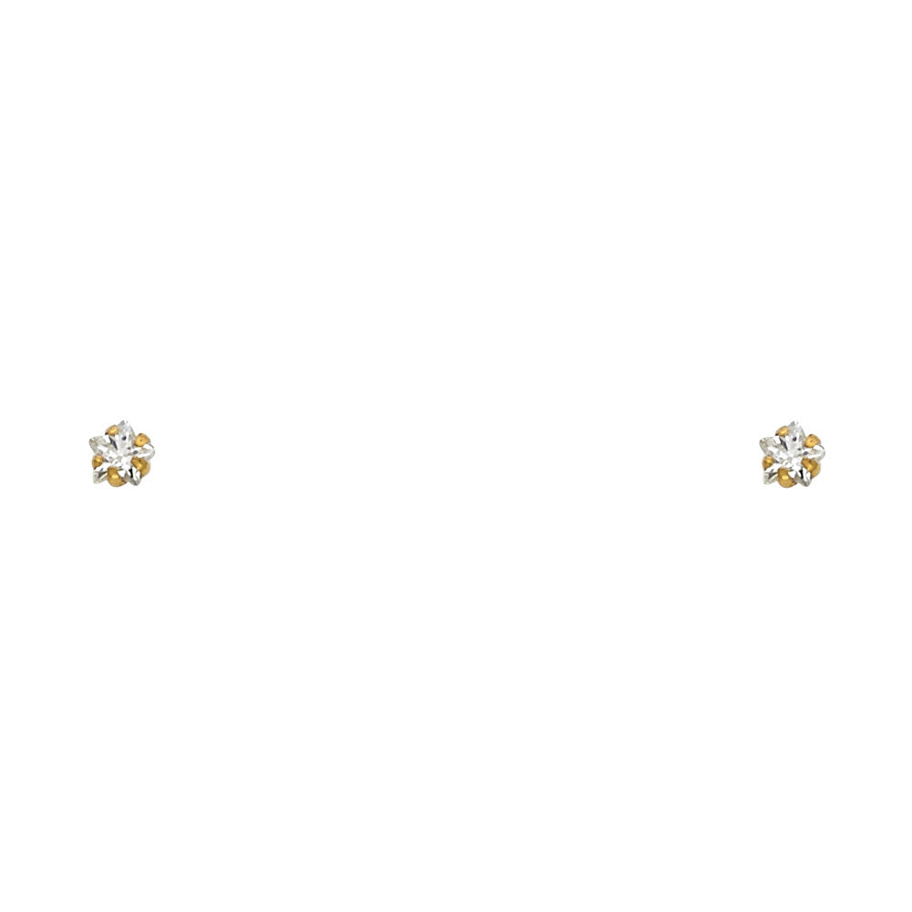 Solitaire Stud Earrings - 14K GOLD - ST137