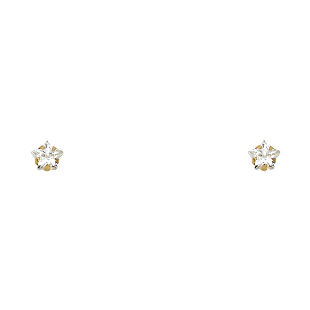 Solitaire Stud Earrings - 14K GOLD - ST138