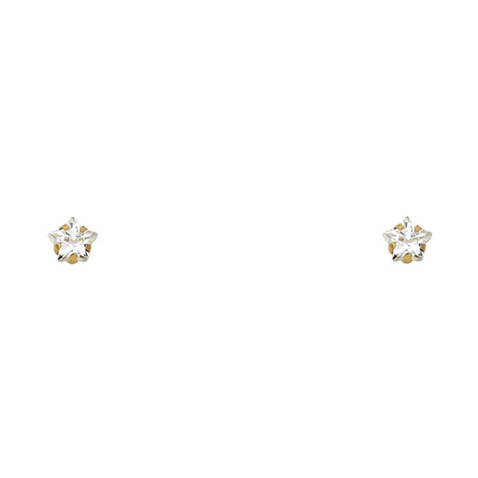 Solitaire Stud Earrings - 14K GOLD - ST138