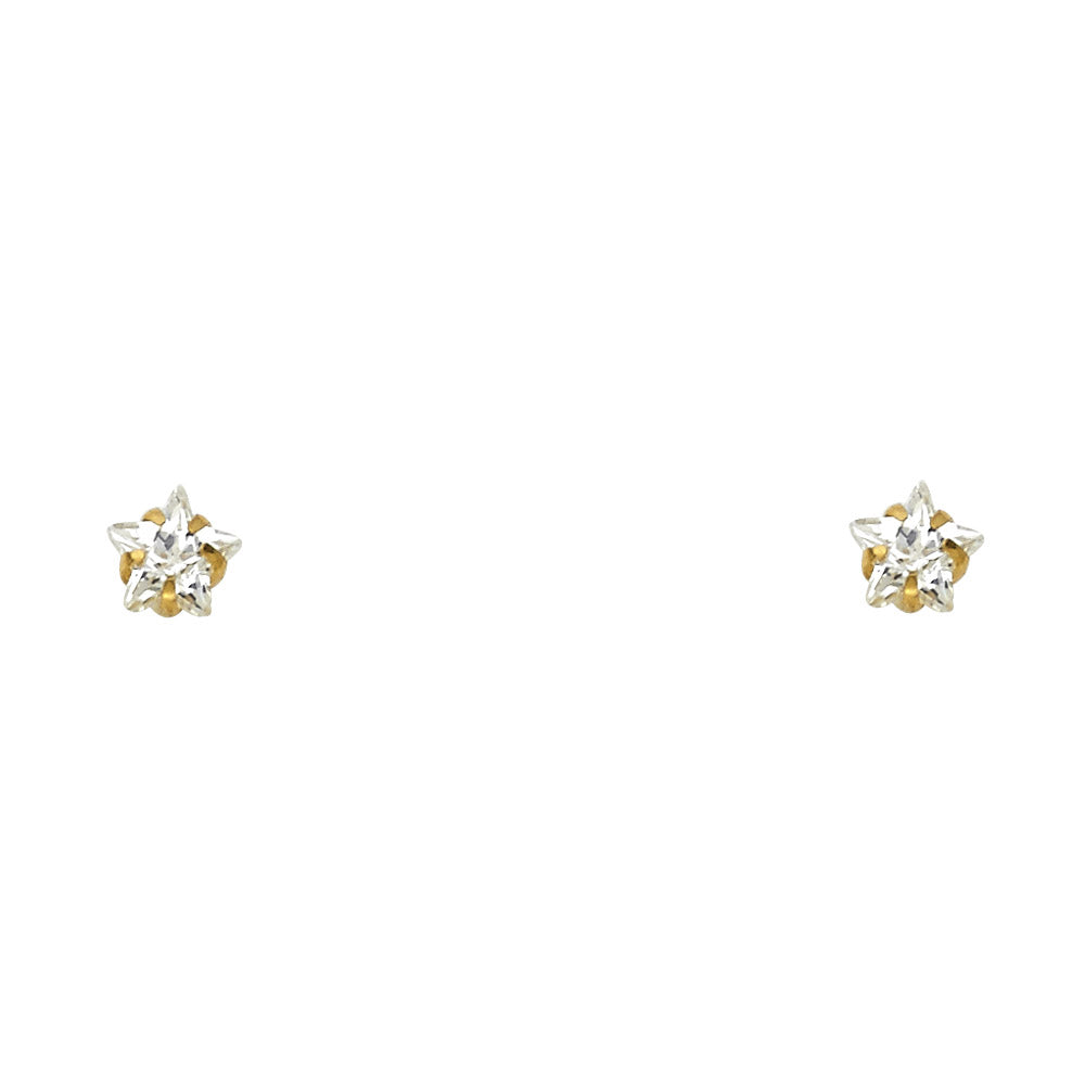 Solitaire Stud Earrings - 14K GOLD - ST139