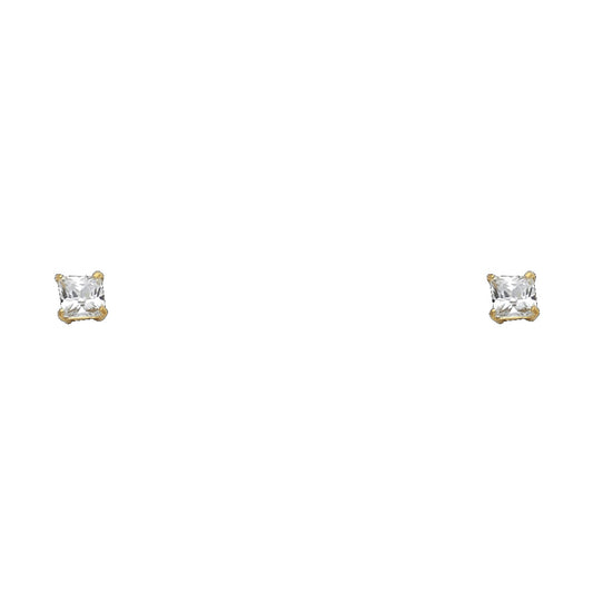 Solitaire Stud Earrings - 14K GOLD - ST144