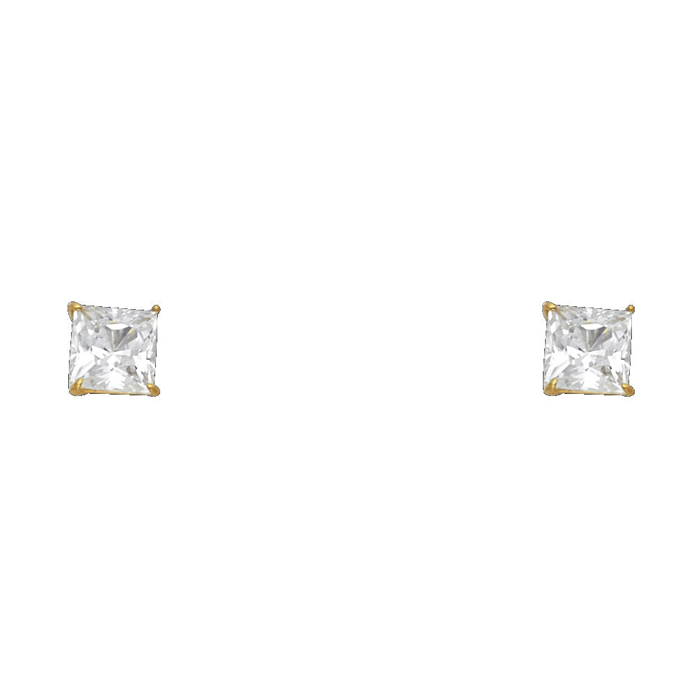 Solitaire Stud Earrings - 14K GOLD - ST146