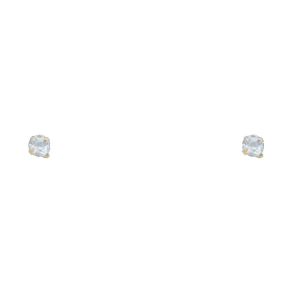 Solitaire Birth Stone Stud Earrings - 14K GOLD - ST195