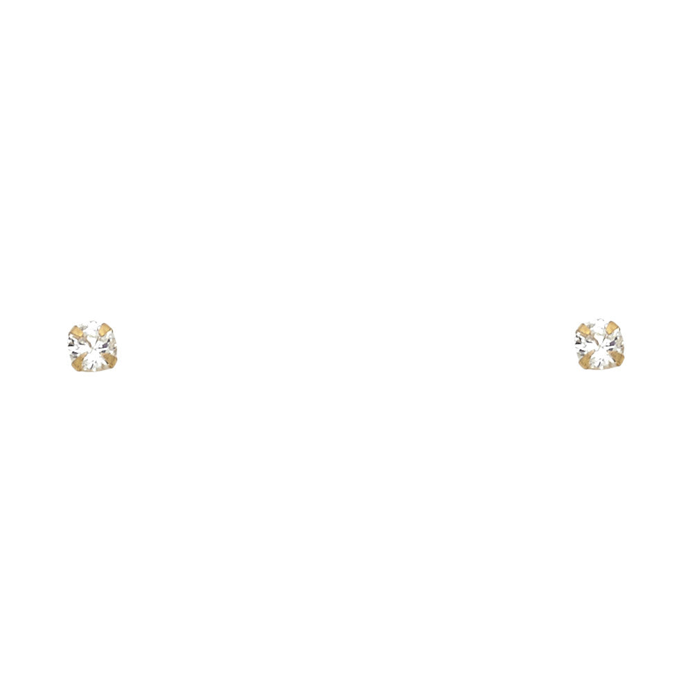 Solitaire Stud Earrings - 14K GOLD - ST195-04