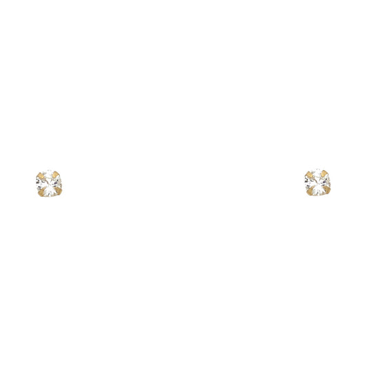 Solitaire Stud Earrings - 14K GOLD - ST195-04