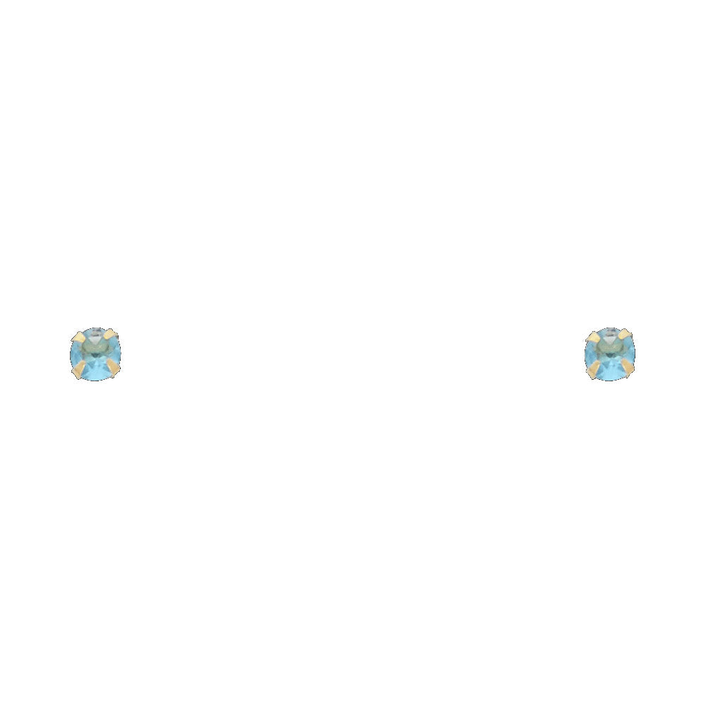 Solitaire Birth Stone Stud Earrings - 14K GOLD - ST195