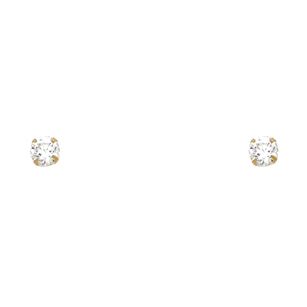 Solitaire Stud Earrings - 14K GOLD - ST196-04