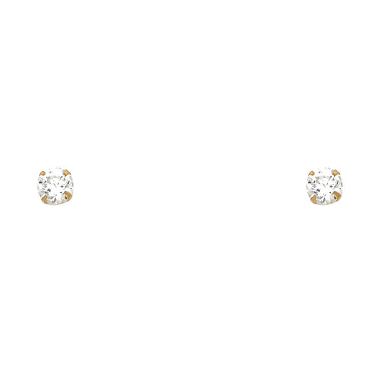 Solitaire Stud Earrings - 14K GOLD - ST196-04