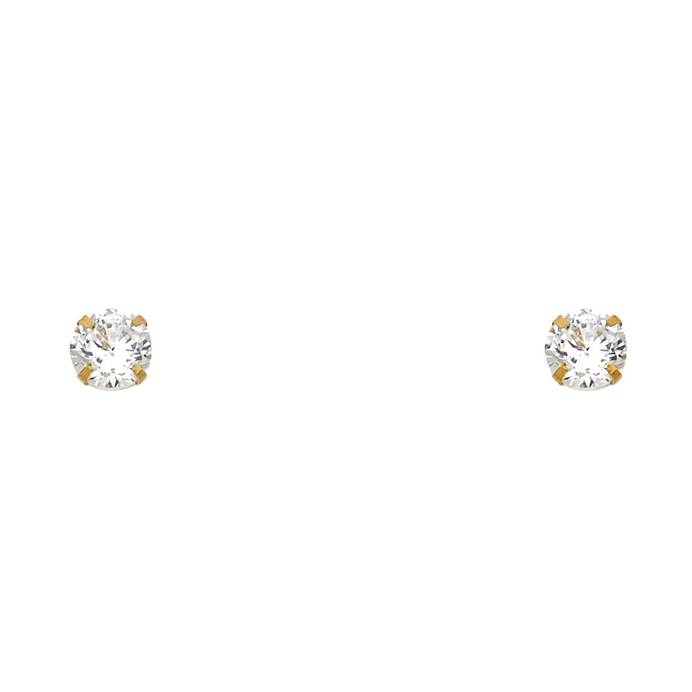 Solitaire Stud Earrings - 14K GOLD - ST197-04