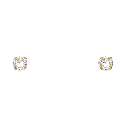 Solitaire Stud Earrings - 14K GOLD - ST197-04