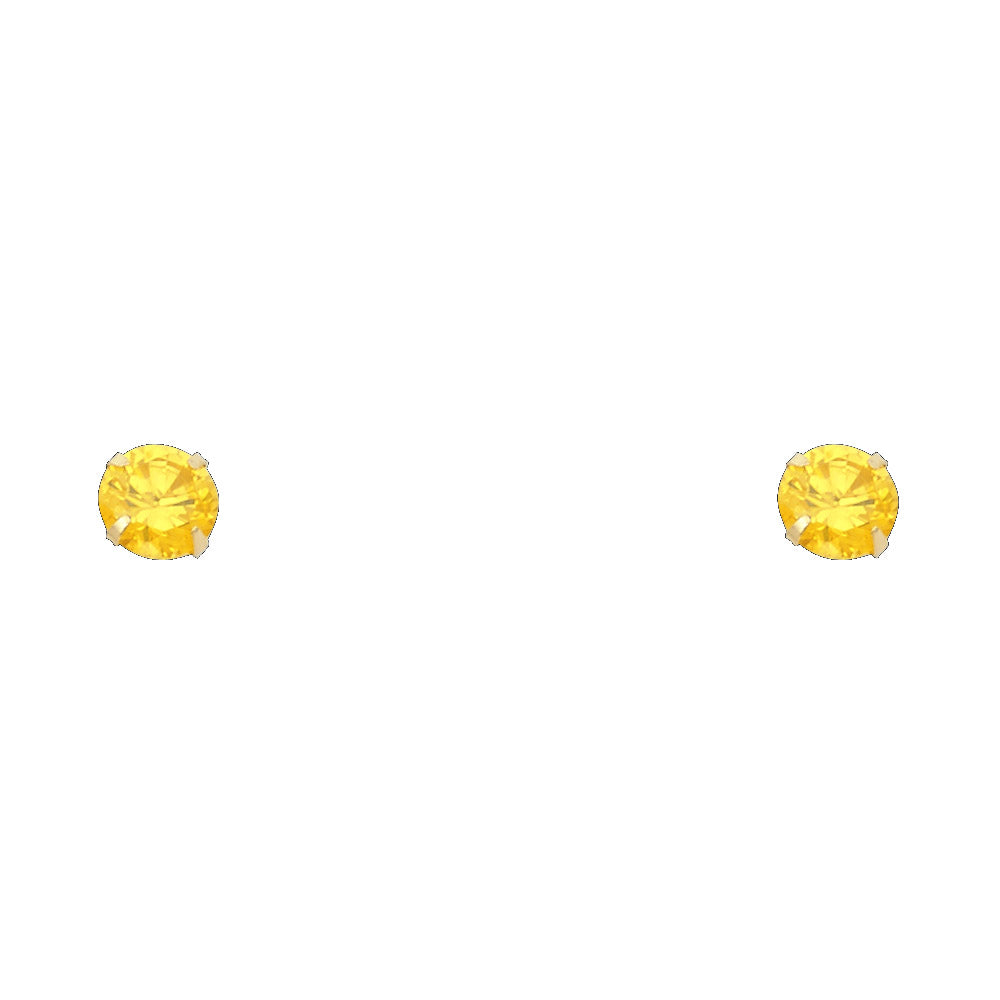 Solitaire Birth Stone Stud Earrings - 14K GOLD - ST197