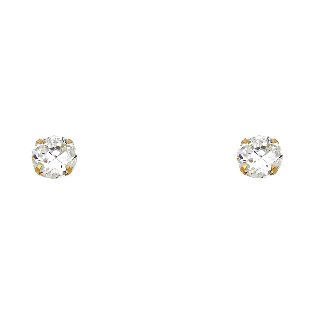 Solitaire Stud Earrings - 14K GOLD - ST198-04