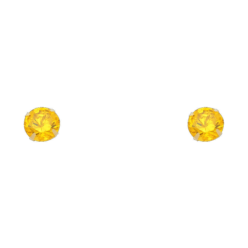 Solitaire Birth Stone Stud Earrings - 14K GOLD - ST198