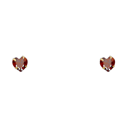 Solitaire Birth Stone Stud Earrings - 14K GOLD - ST200