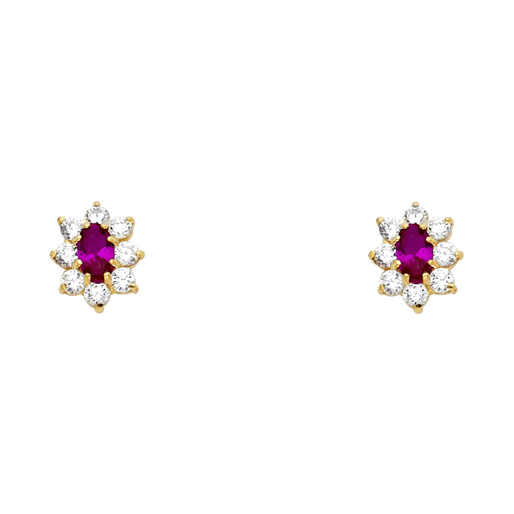 Assorted Stud Earrings with Screw Back - 14K GOLD - ST208