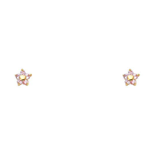 Assorted Stud Earrings with Screw Back - 14K GOLD - ST223