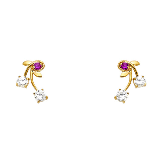 Assorted Stud Earrings with Screw Back - 14K GOLD - ST246