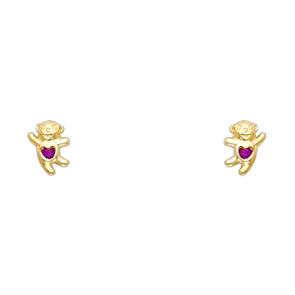 Assorted Stud Earrings with Screw Back - 14K GOLD - ST288