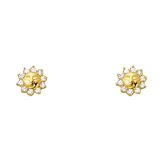 Assorted Stud Earrings with Screw Back - 14K GOLD - ST293