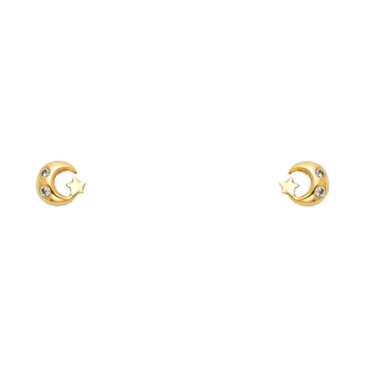 Assorted Stud Earrings with Screw Back - 14K GOLD - ST295