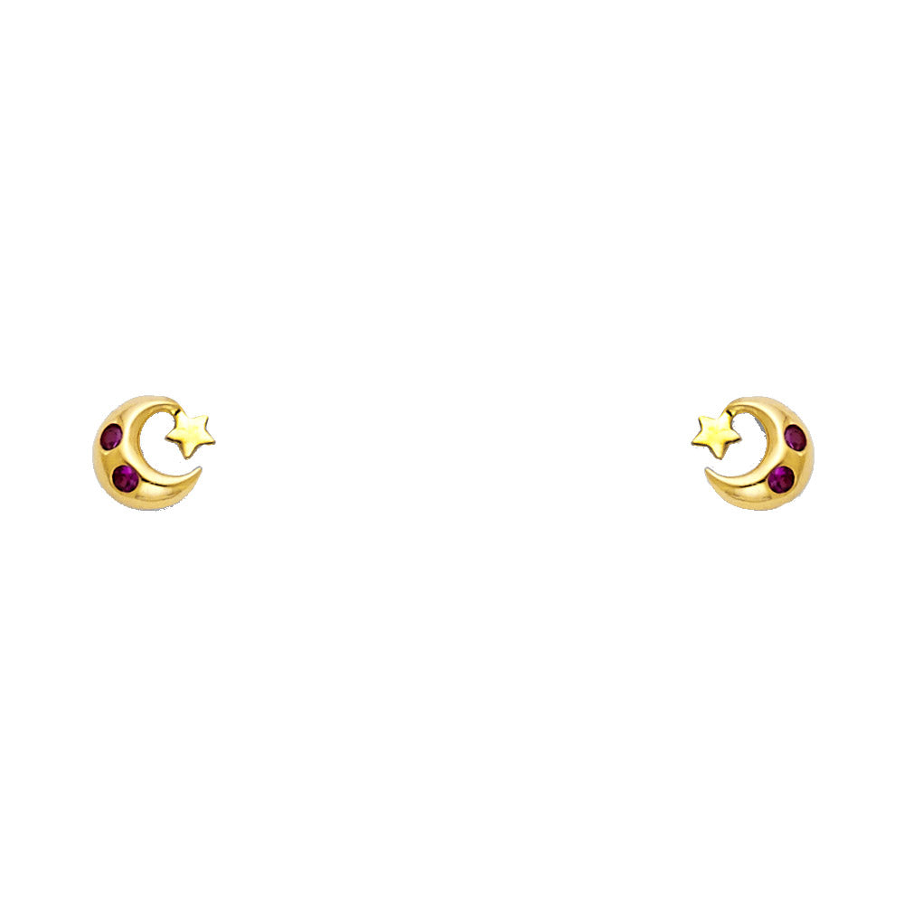 Assorted Stud Earrings with Screw Back - 14K GOLD - ST296