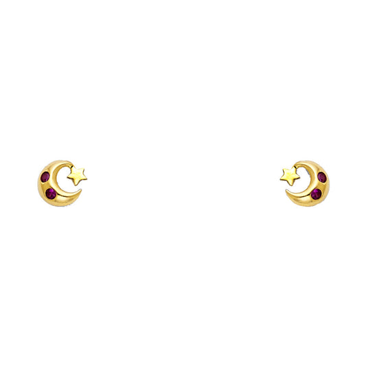 Assorted Stud Earrings with Screw Back - 14K GOLD - ST296