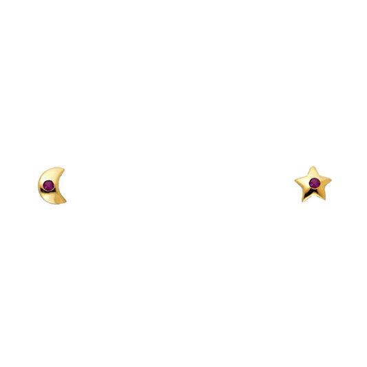 Assorted Stud Earrings with Screw Back - 14K GOLD - ST307