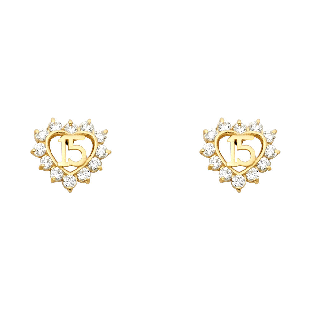 Assorted Stud Earrings with Screw Back - 14K GOLD - ST309