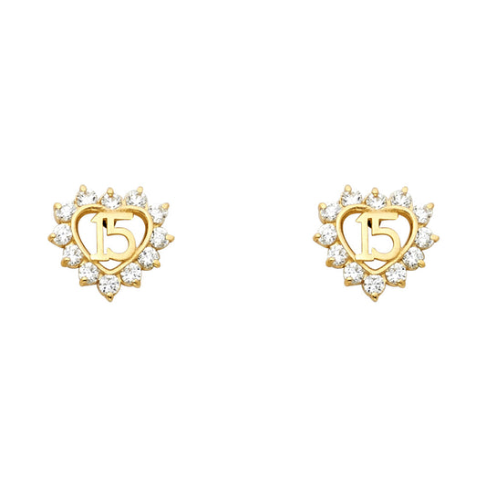 Assorted Stud Earrings with Screw Back - 14K GOLD - ST309