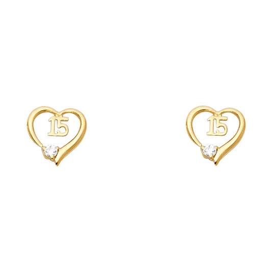 Assorted Stud Earrings with Screw Back - 14K GOLD - ST312