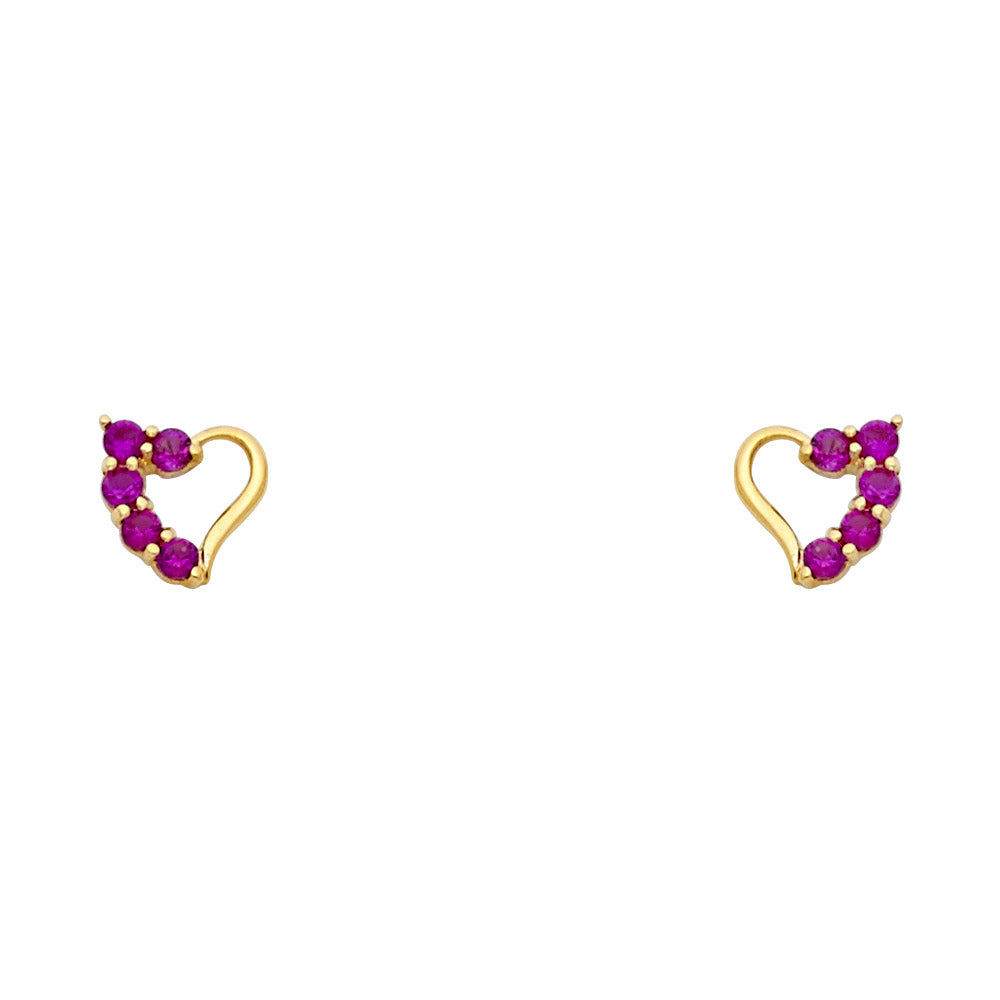 Assorted Stud Earrings with Screw Back - 14K GOLD - ST318