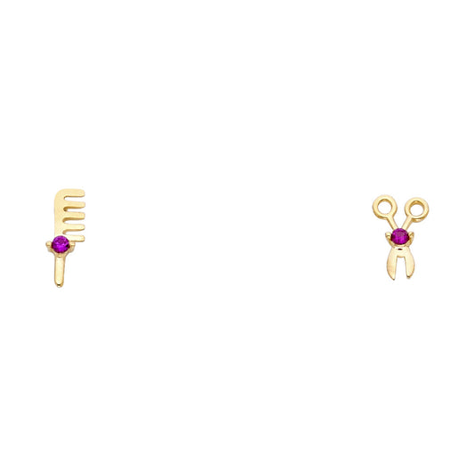 Assorted Stud Earrings with Screw Back - 14K GOLD - ST369