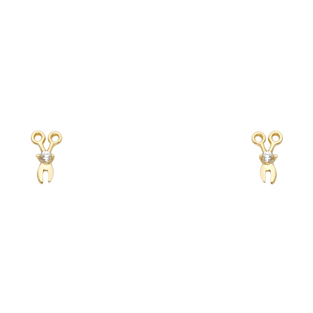 Assorted Stud Earrings with Screw Back - 14K GOLD - ST370