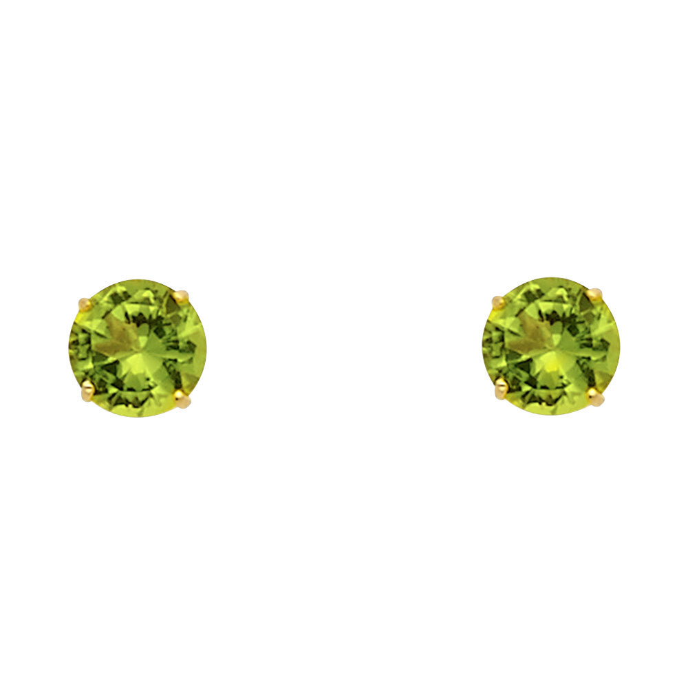 Solitaire Birth Stone Stud Earrings - 14K GOLD - ST521