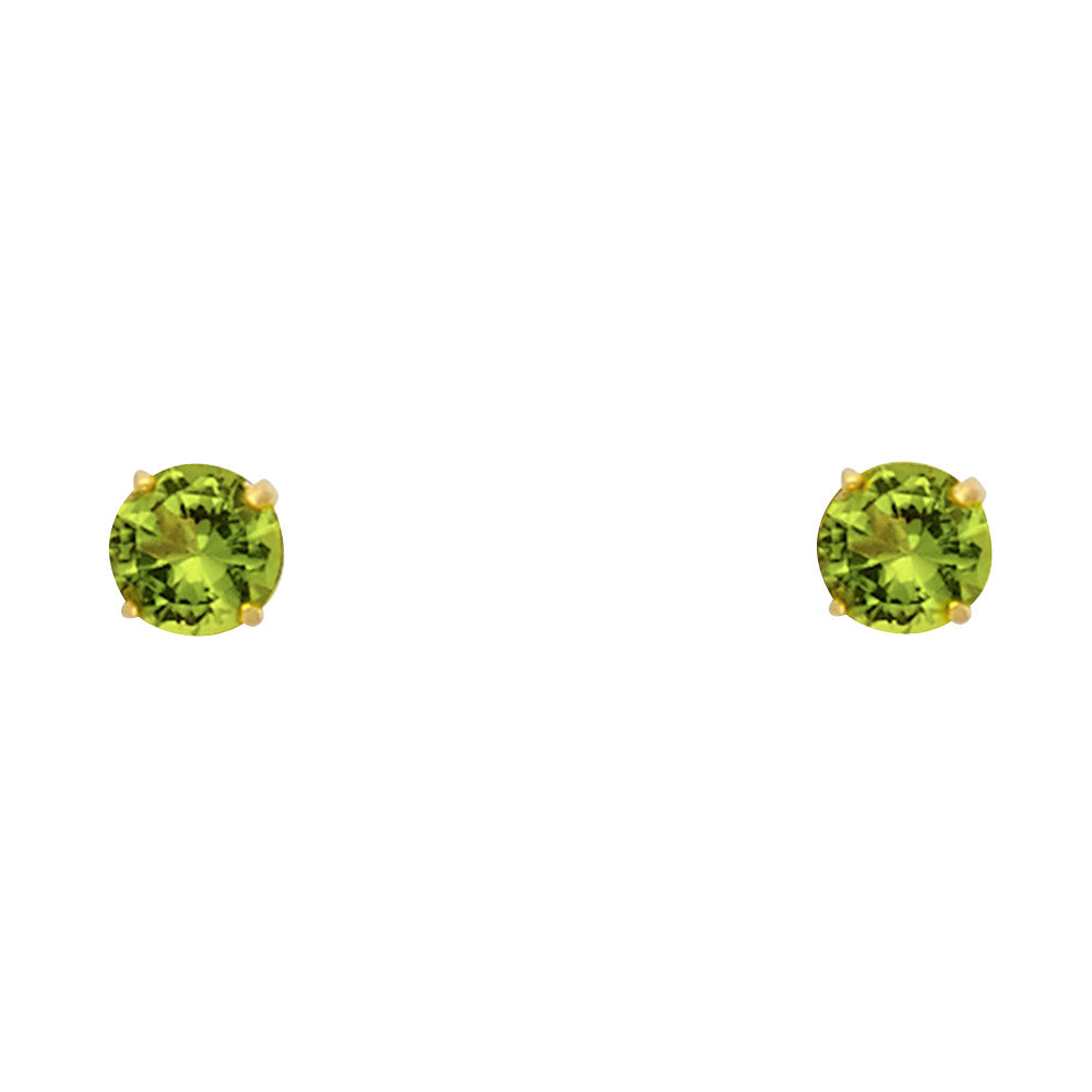 Solitaire Birth Stone Stud Earrings - 14K GOLD - ST522