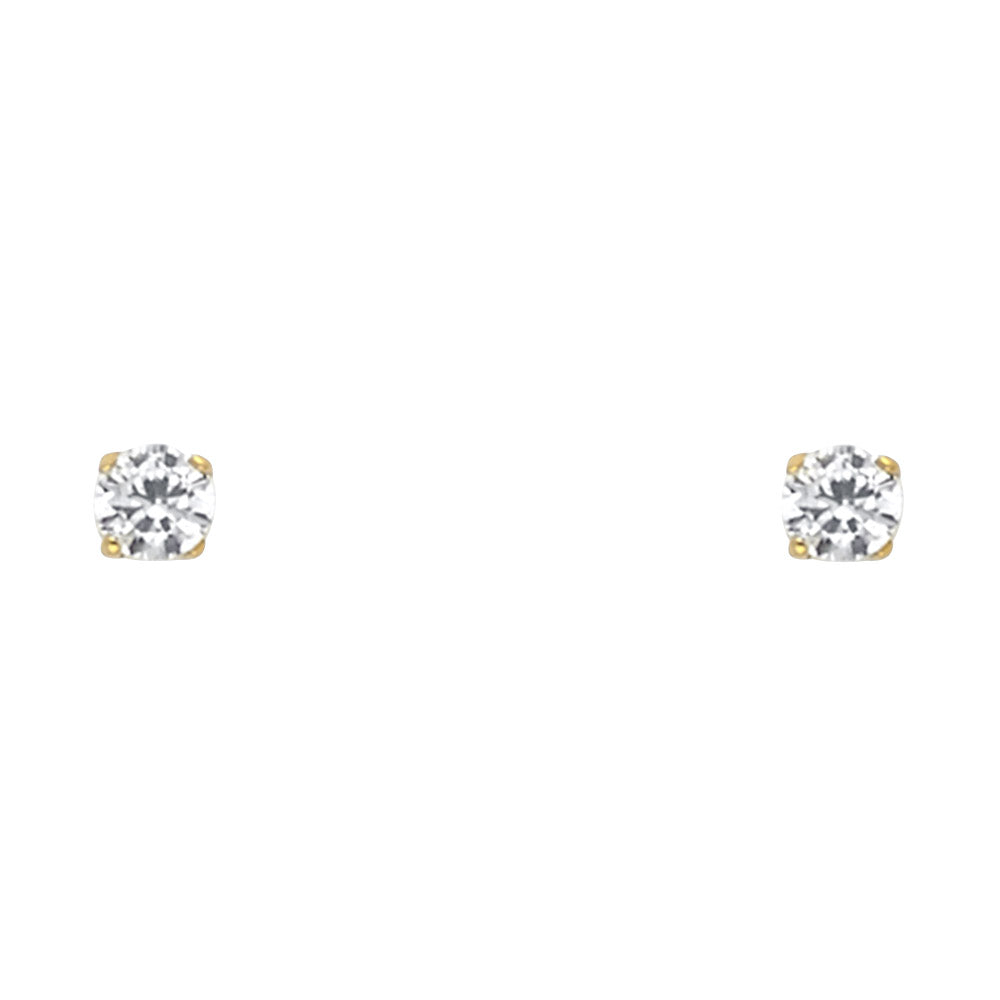 Solitaire Stud Earrings - 14K GOLD - ST523-04