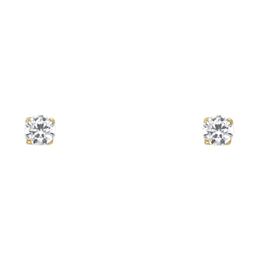 Solitaire Stud Earrings - 14K GOLD - ST523-04